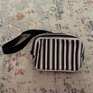 BEIS Black and White Striped Belt Bag